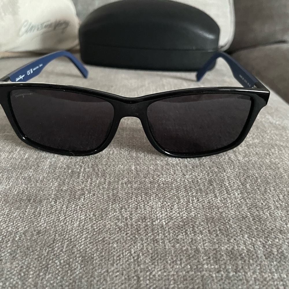 Salvatore Ferragamo Black & Blue Sunglasses - Brand new & never used